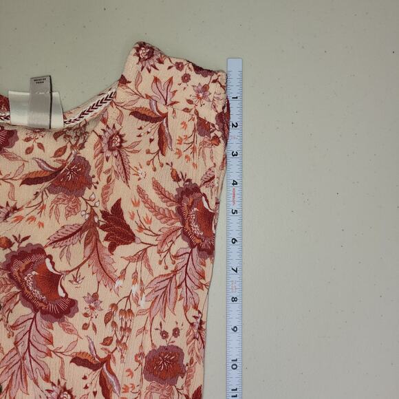 Knox Rose Boho Shirt Dress XL Low High Floral Button Front Tassel Belt Pink - Picture 11 of 13